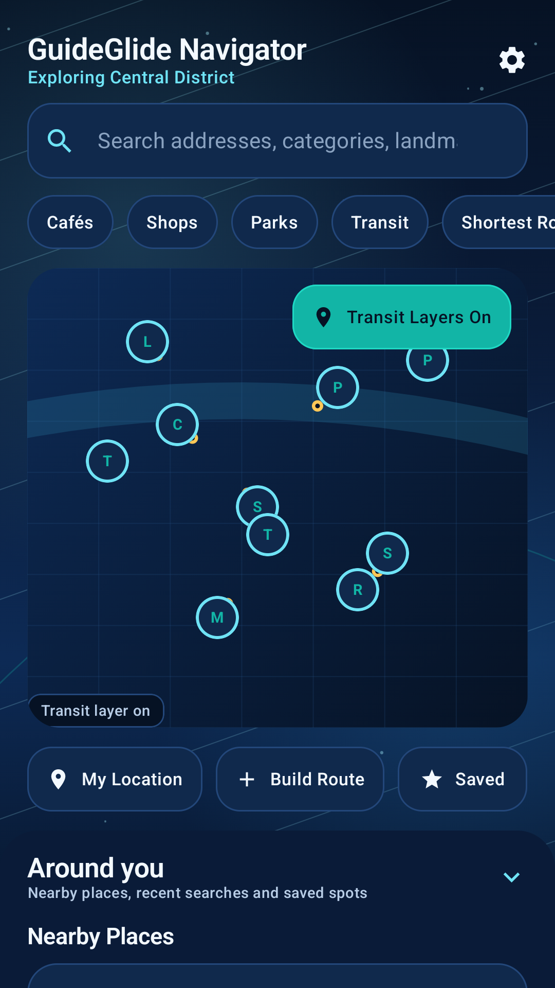GuideGlide Navigator app screen